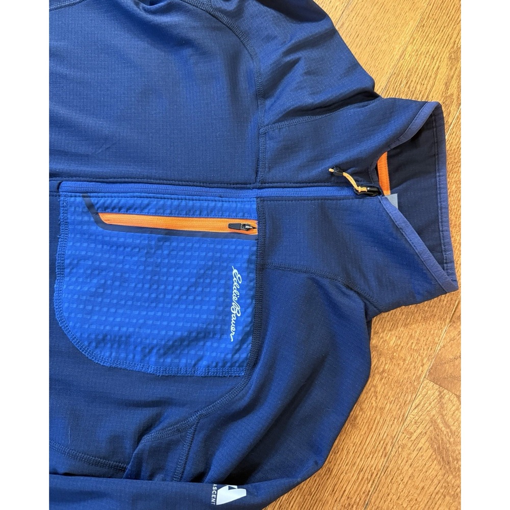 Eddie Bauer First Ascent High Route Jacket Mens Small Blue Fleece Half Zip